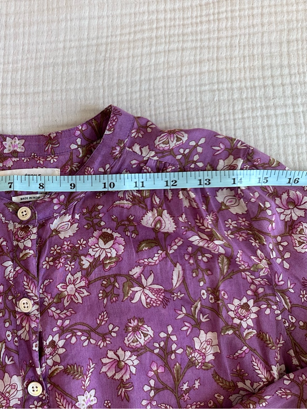 Isabel Etoile Marant Purple Floral Sheer Cotton Blouse Size Small Medium - Picture 6 of 9